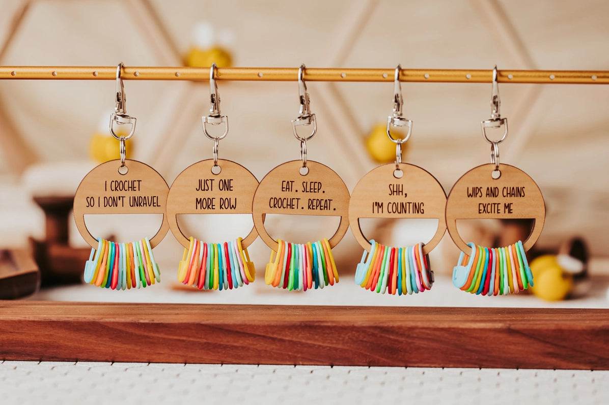 wood circle stitch marker holders